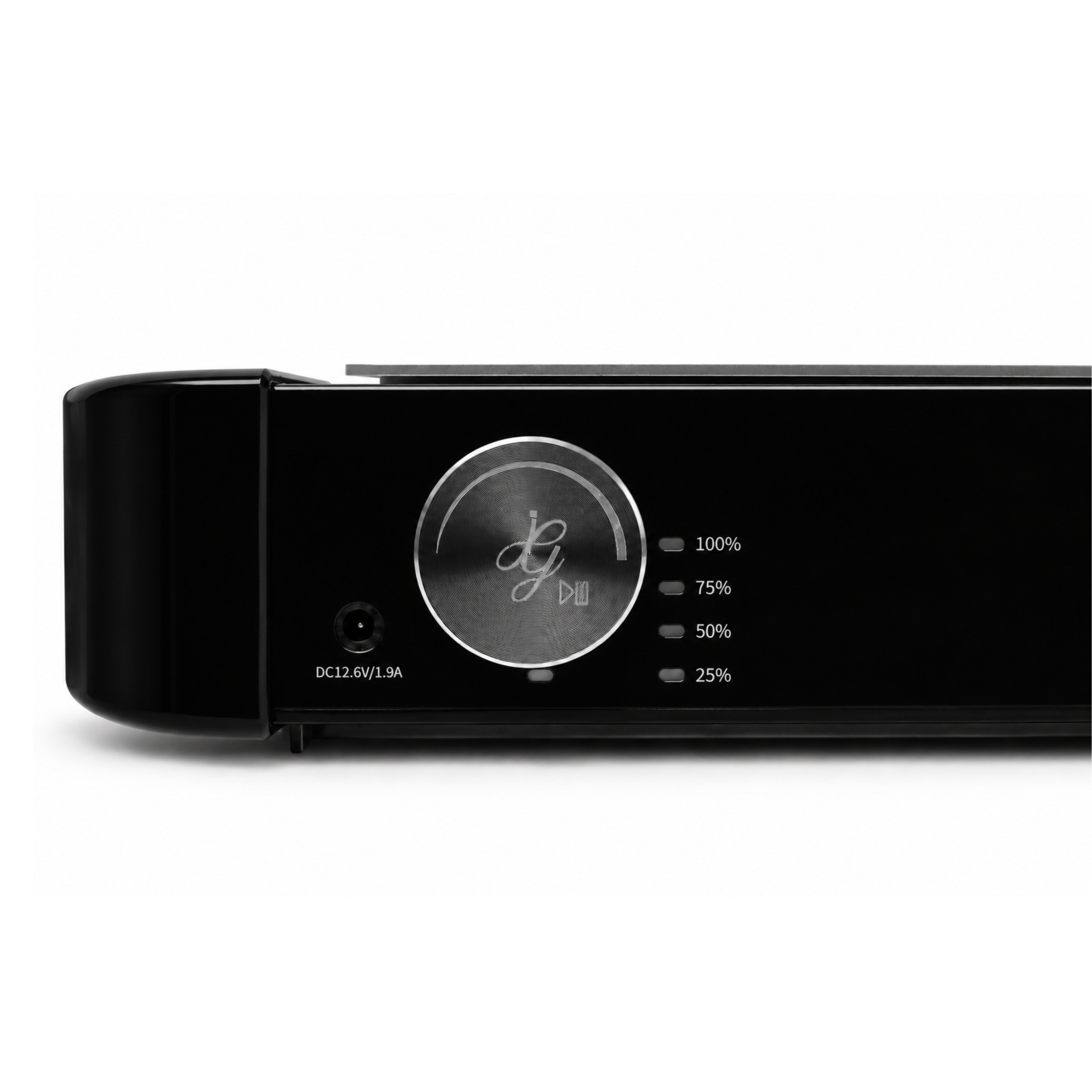 Black: Infinity Glow Nail Dust Collector IGDC-01 in black, ultra-flat cordless nail dust extractor-front