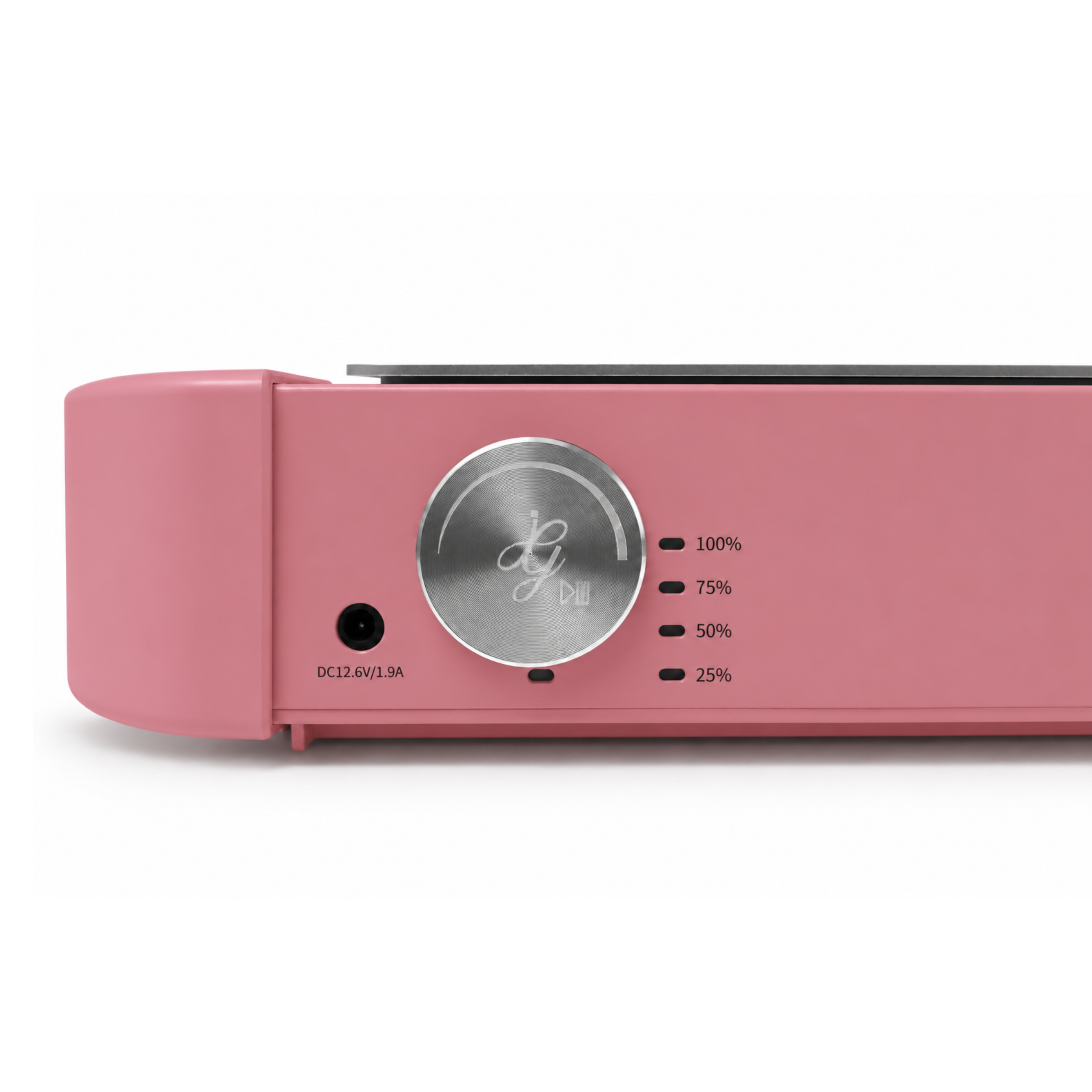 Pink: Infinity Glow Nail Dust Collector IGDC-01 in pink, ultra-flat cordless nail dust extractor-front